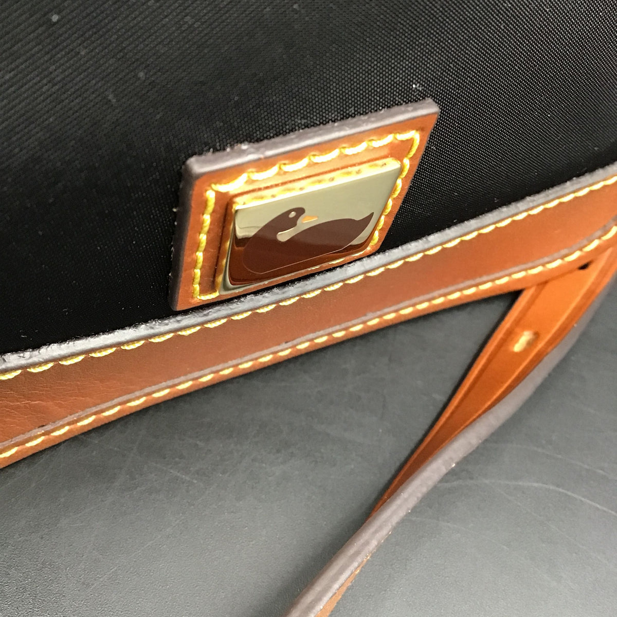 Dooney & Bourke Black\Brown Nylon\Leather 'Letter Carrier' Crossbody Bag (+COA)