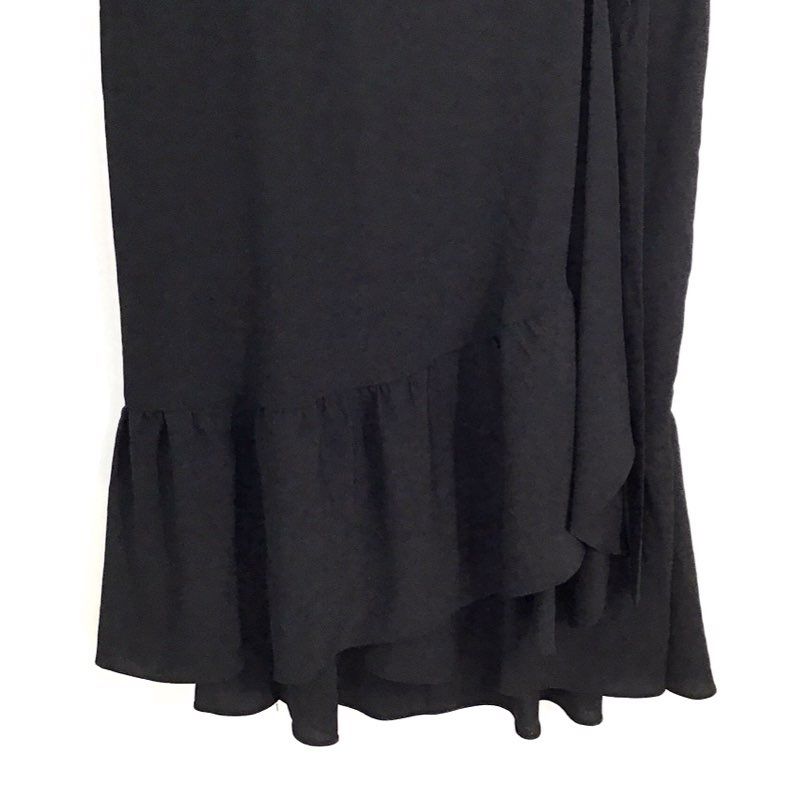 Alex Marie Women's Shelley Black Ruffle Short Sleeve Wrap Dress NWT Sz 10