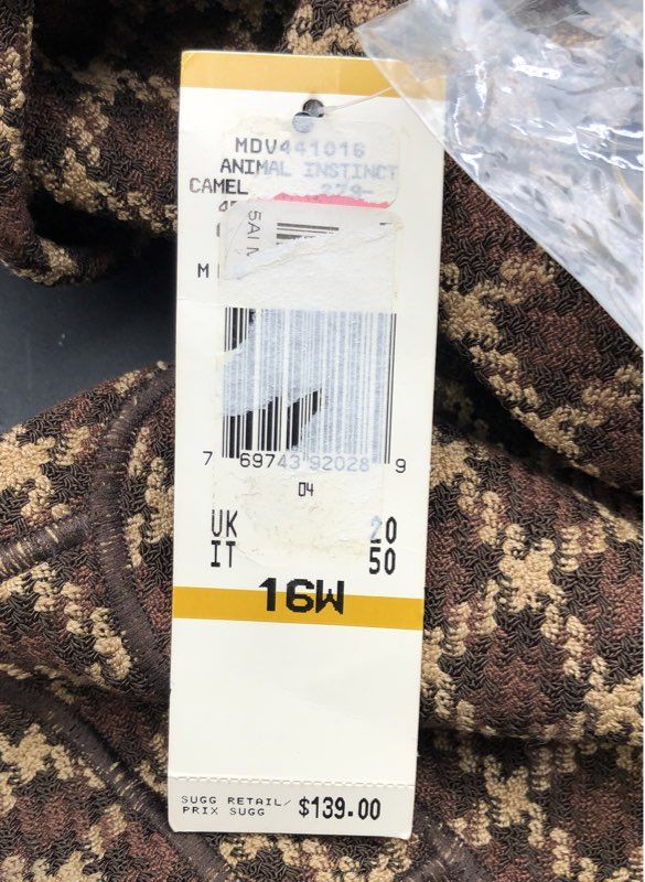 NWT Kasper Women's Brown Plaid Blazer - Size 16W