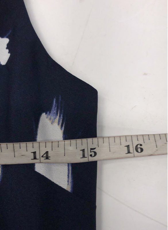 Banana Republic Women's Navy Abstract Tie Neck Sleeveless Dress NWT Sz XS