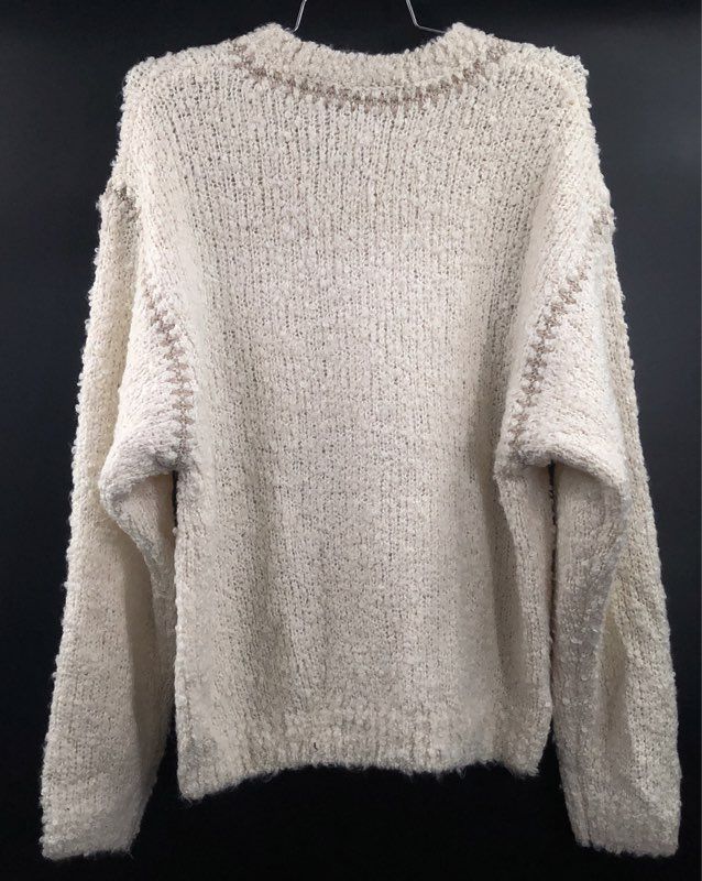Z Supply Women's Cream Romnie Textured Boucle Crewneck Sweater NWT Sz M