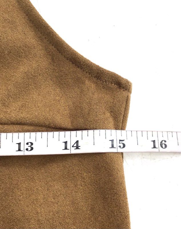 Vintage NWT Eight Sixty Women's Brown Suede V-Neck A-Line Dress - Size M