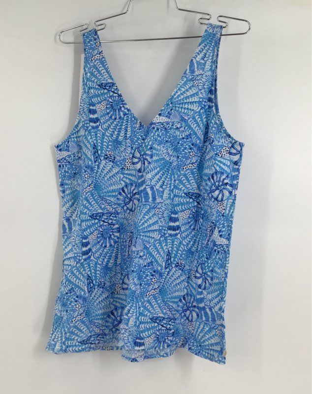 NWT Lilly Pulitzer Women&#39;s Amalfi Blue Floral Sleeveless Top - Size M