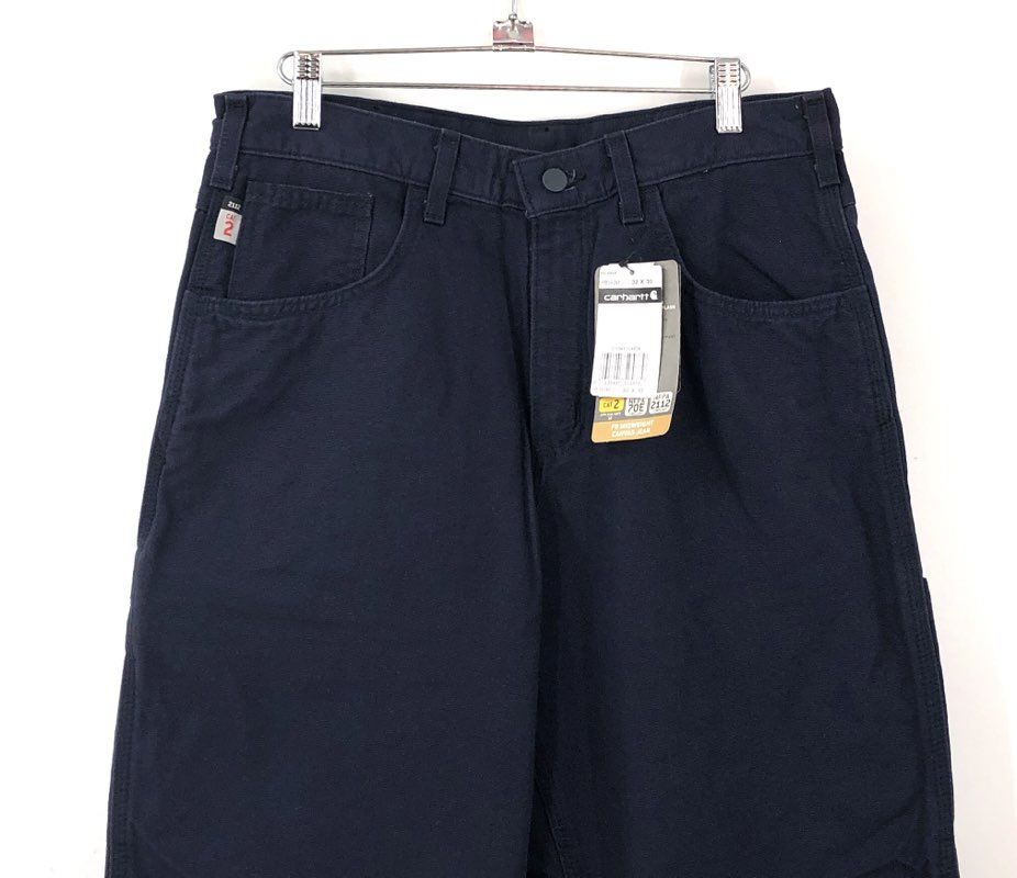 Carhartt Men's FRB159 Flame-Resistant Canvas Work Pants Navy 32x30 NWT