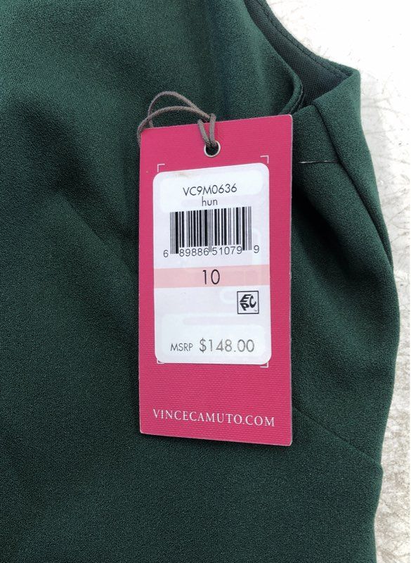 NWT Vince Camuto Women's Green Sheath Dress - Size 10