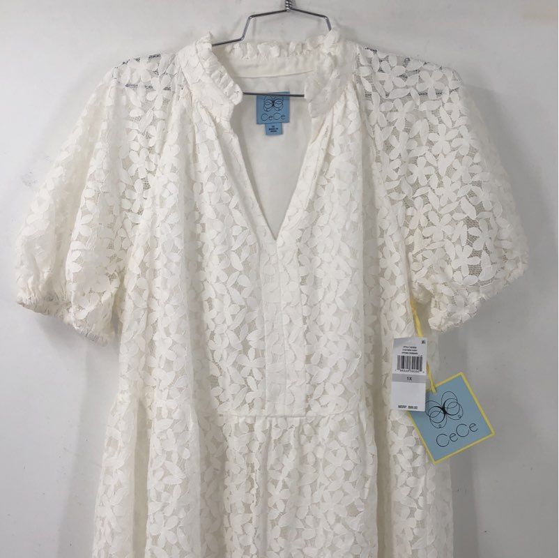 NWT Cece Women's Ivory A-Line Dress - Size 1X