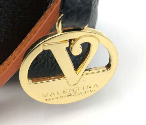 Valentina Black\Brown Pebbled Leather 'Convertible' Satchel Bag (+COA)