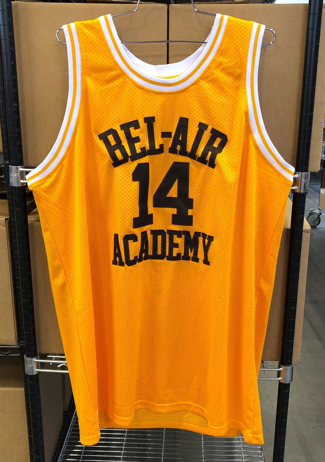 Bel-Air Academy Smith #14 Men's Orange/Black/White Basketball Jersey - Size XXL