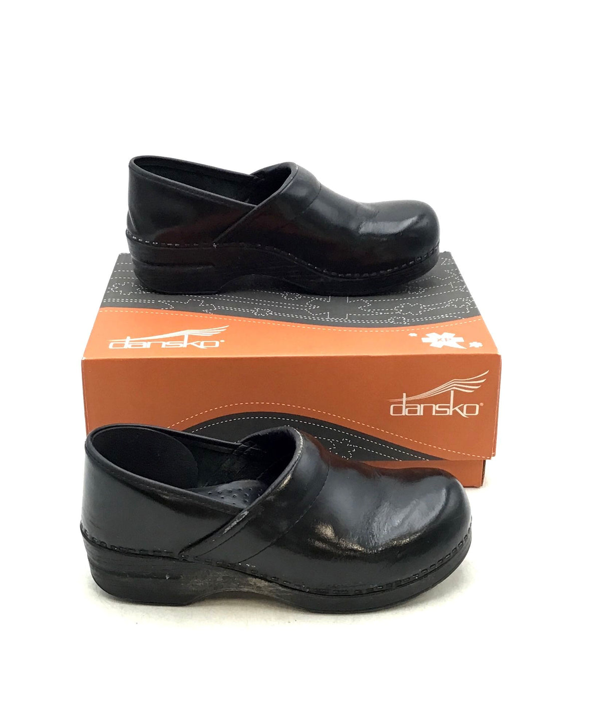 Dansko Women&#39;s Pro XP Medallion Patent Black Slip-On Casual Clog Shoes - Size 40