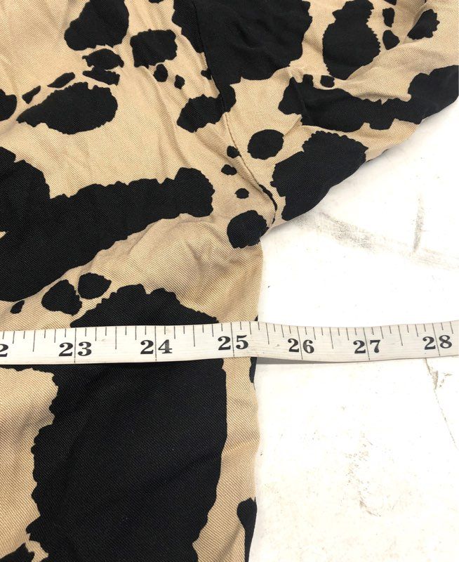 Corey Lynn Calter Women's Black Motif Abstract Animal Print Blouse Sz M NWT