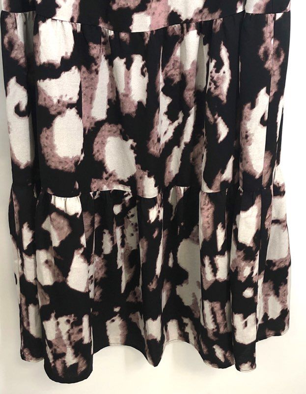 NIC + ZOE Women's Black Multi Abstract Print Tiered Maxi Dress NWT Sz XL