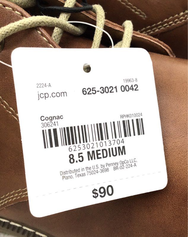 NWT St. John's Bay Men's Cognac Brown Chukka Boots - Size 8.5M