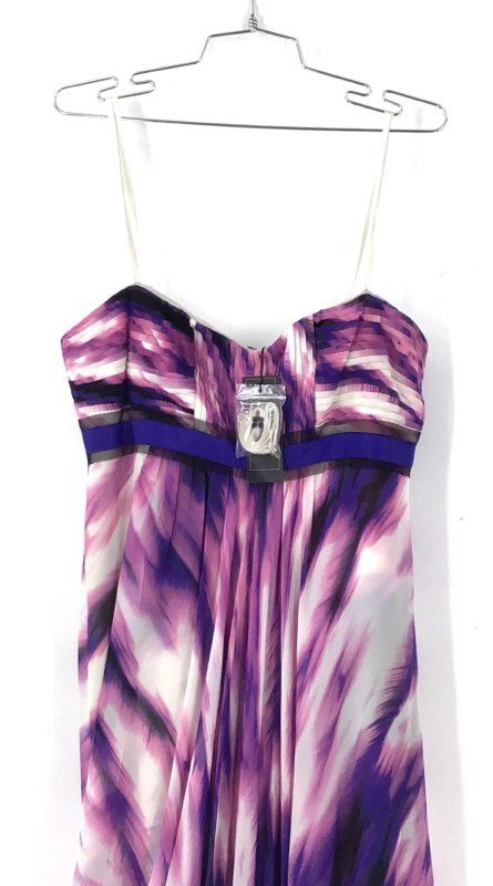 BCBGMAXAZRIA NWT Silk Strapless Begonia Print Gown Maxi Dress Sz 12