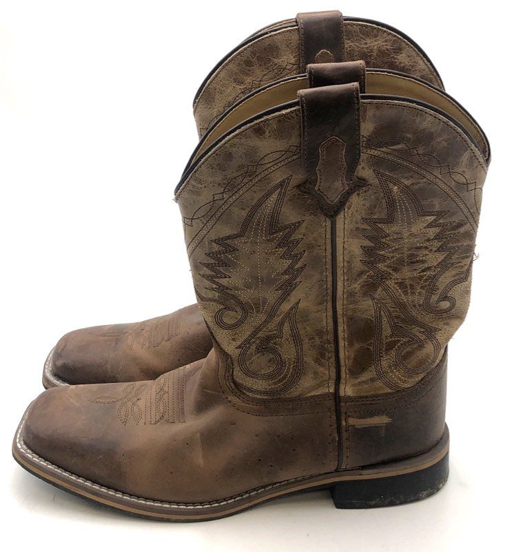 Smoky Mountain 6224 Brown Leather Square Toe Cowboy Boots Size 9.5 M