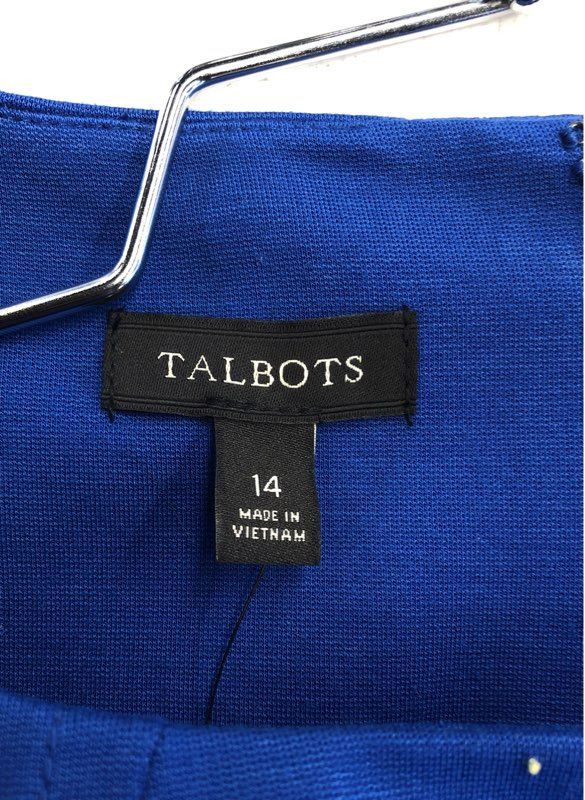 NWT Talbots Women's Blue Sheath Dress - Size 14