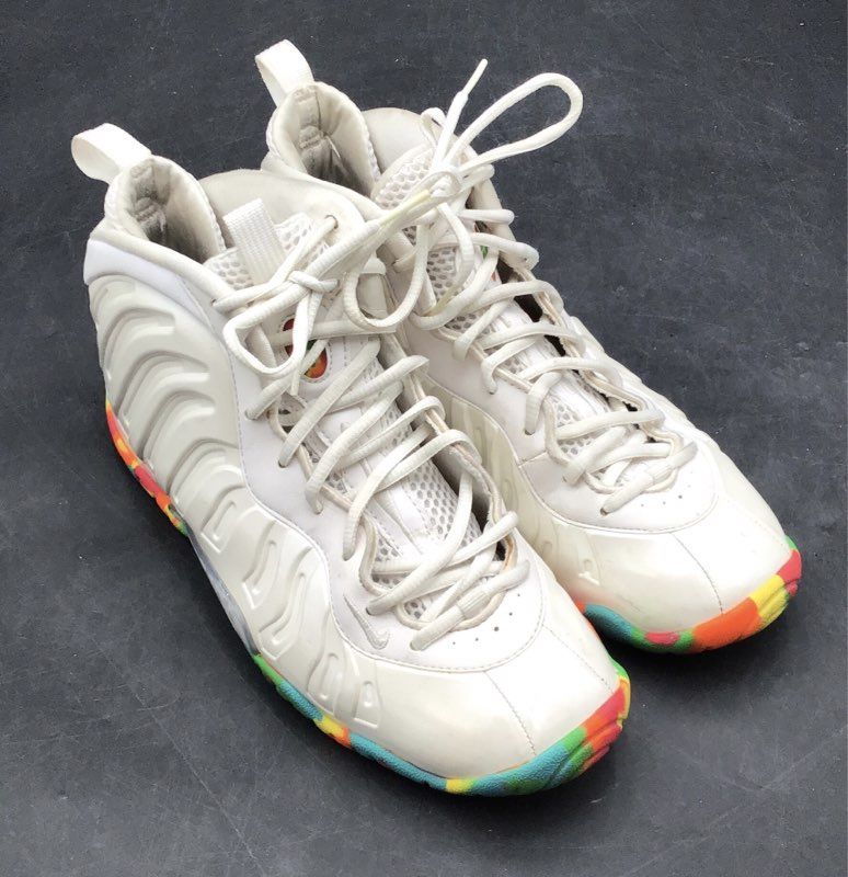 Nike Little Posite One Fruity Pebbles White Multi-Color Youth Size 7Y