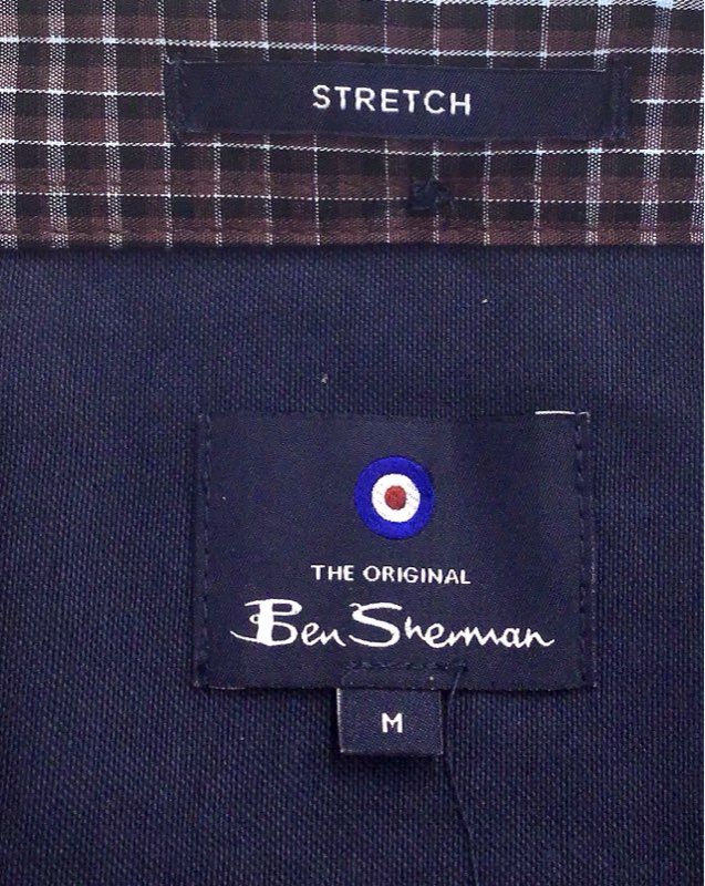 NWT Ben Sherman Men's Multicolor Plaid Stretch Button-Up Shirt Size M