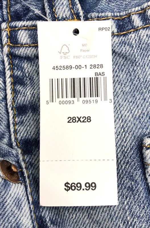 Gap Light Wash Original Straight High Rise Cotton Jeans NWT Sz 28x28