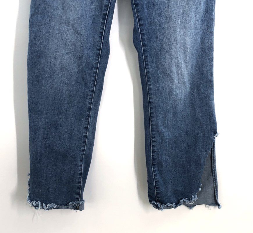 Tractr Women's Blue Frayed Hem Distressed High Rise Stretch Jeans Size 2/26