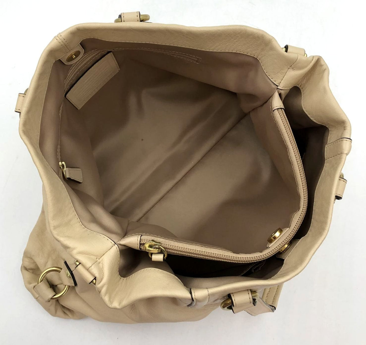 Coach F19243 'Ashley' Beige Leather Shoulder Bag with Gold-Tone Hardware (+COA)