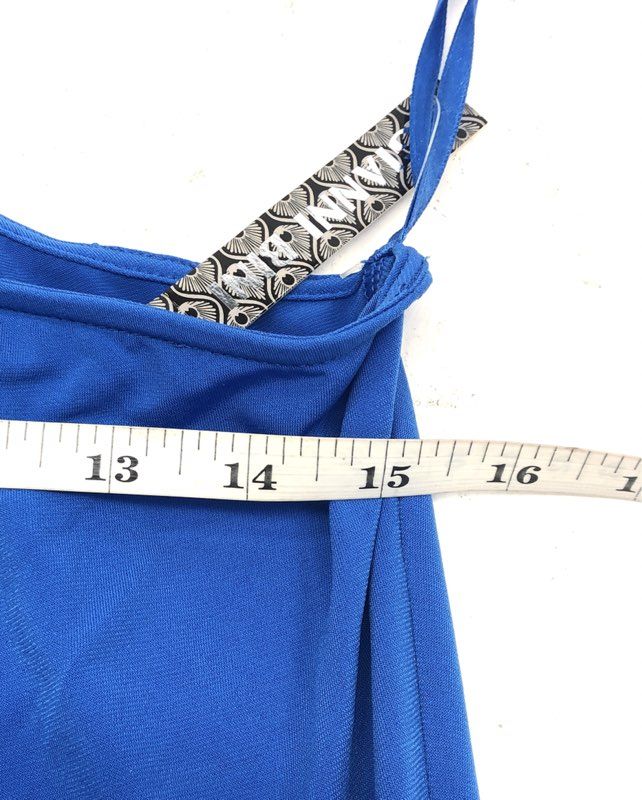 Gianni Bini Women's Aaliyah One Shoulder Pleated Atlantic Blue Knit Dress Sz XS