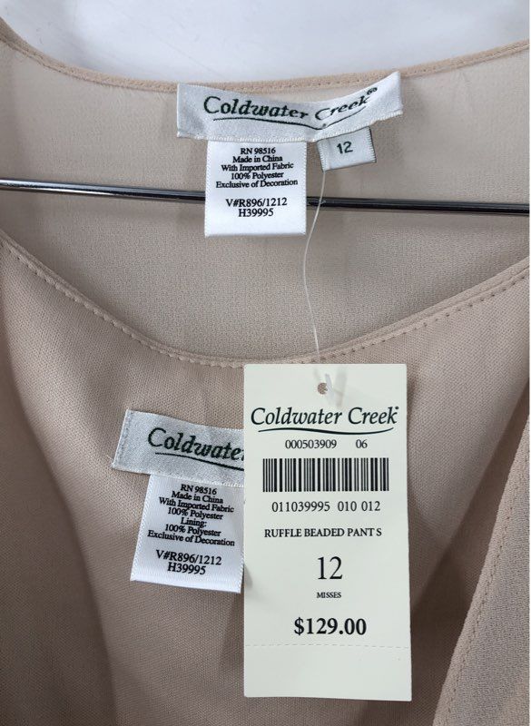 NWT Coldwater Creek Women's Beige Blouse W/Jacket - Size 12