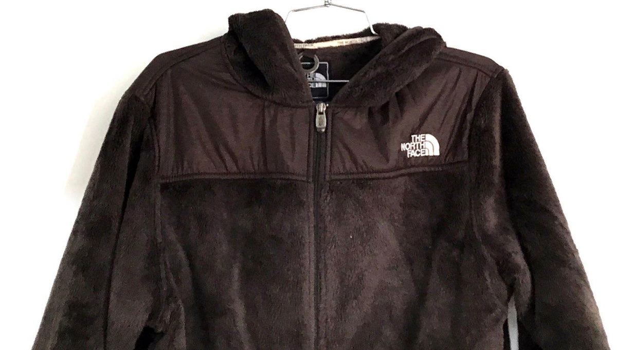 The North Face Women's Brown Osito High Pile Shag Full Zip Fleece Hoodie Size L