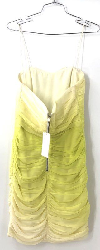 ERIN Erin Fetherston Women's Limeade Silk Ombre Pleated Chiffon Mini Dress Sz 4
