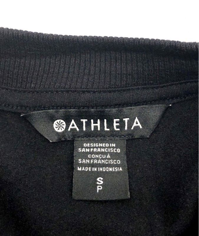 Athleta Women's Black Tencel Lyocell Zip Pocket Sweatshirt Dress Sz S
