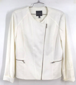 NWT The Limited Women's White Full Zip Jacket - Size 14