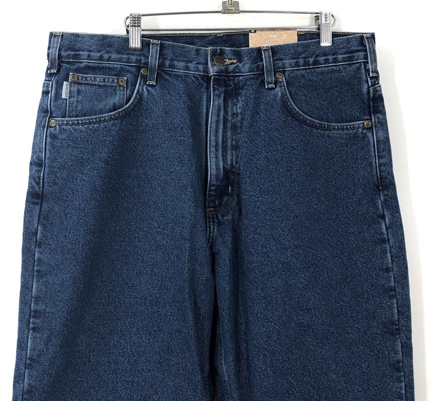 NWT Carhartt Men's Blue Relaxed Fit Denim Straight Jeans - Size 36X30