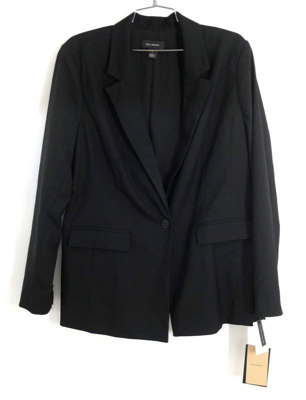 Halogen Women's Black One Button Blazer Jacket Stretch Notched Lapel Sz XL NWT