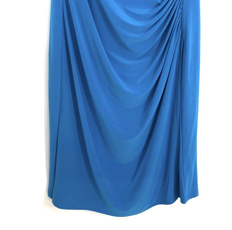 Lauren Ralph Lauren Women's Bright Turquoise Ruched Sleeveless Dress Sz 12 NWT