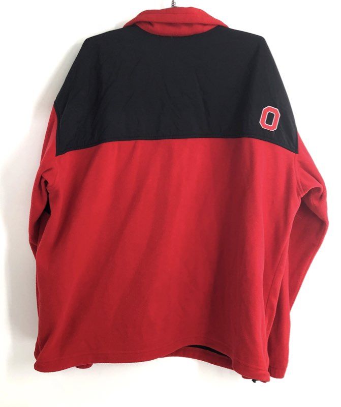 Columbia Men's Ohio State Buckeyes NCAA Full Zip Fleece Jacket Red Black Sz XXL