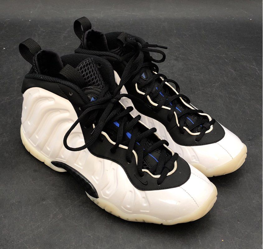 Nike Little Posite One White Black University Blue Basketball Shoes Size 6.5Y