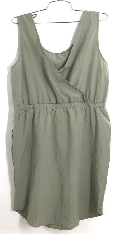 Ascend Women's Sage Green Sleeveless Wrap Front Elastic Waist Romper Size M