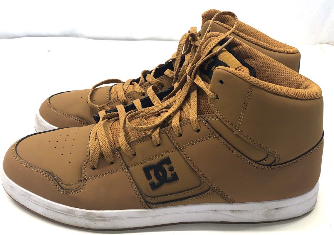 DC Shoes Cure Hi Top Wheat Brown Leather Skate Sneakers Men's Size 13