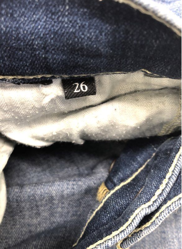 7 For All Mankind Women's Josefina Skinny Boyfriend Distressed Blue Jeans Sz 26