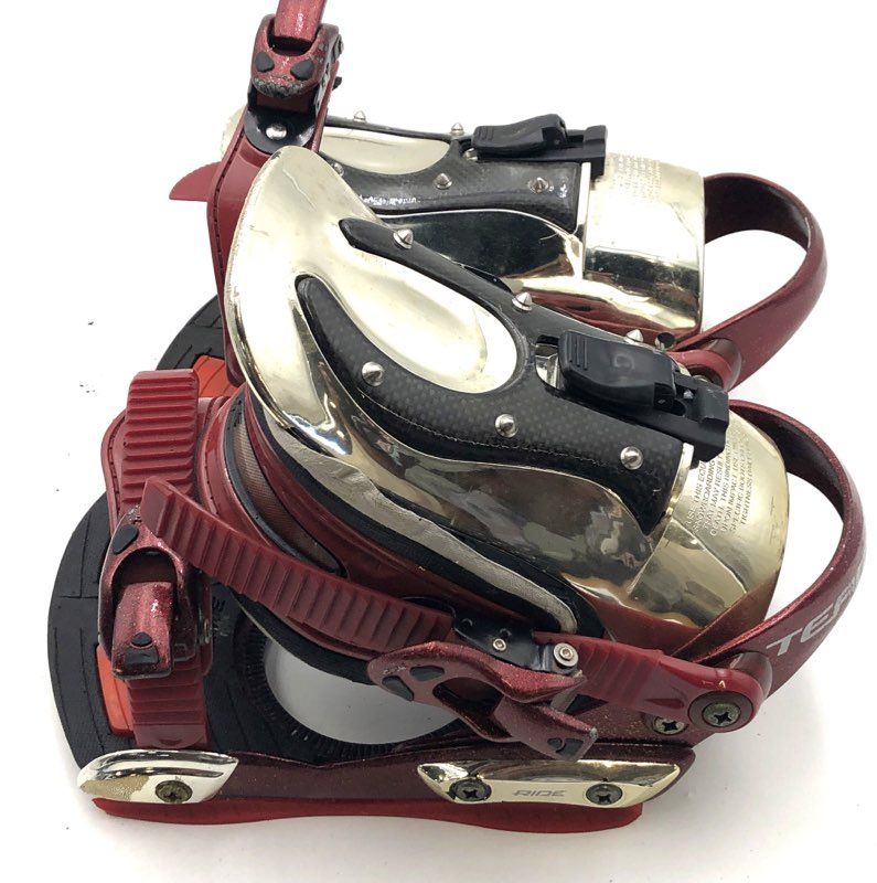 Ride King Snowboard Bindings Maroon Metallic Red Pair Team Series