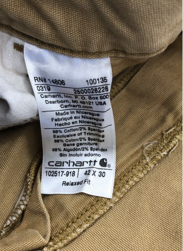 NWT Carhartt Men's Brown Relaxed Fit Trouser Pant - Size 42X30