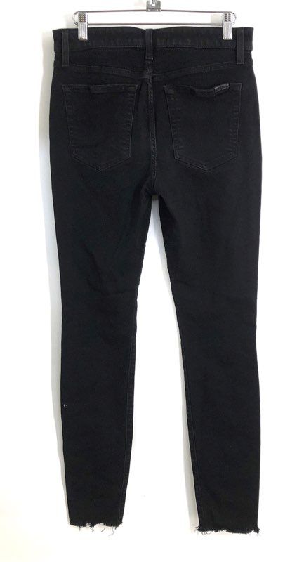 Joe's Jeans Women's The Charlie Flawless High Rise Skinny Black Raw Hem Sz 28