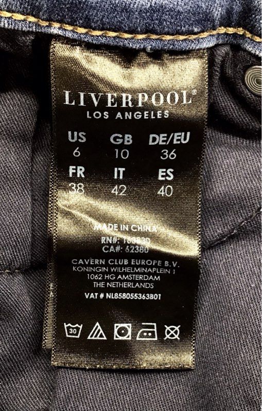 Liverpool Los Angeles Women's Blue High Rise Skinny Jeans Sz 6 28