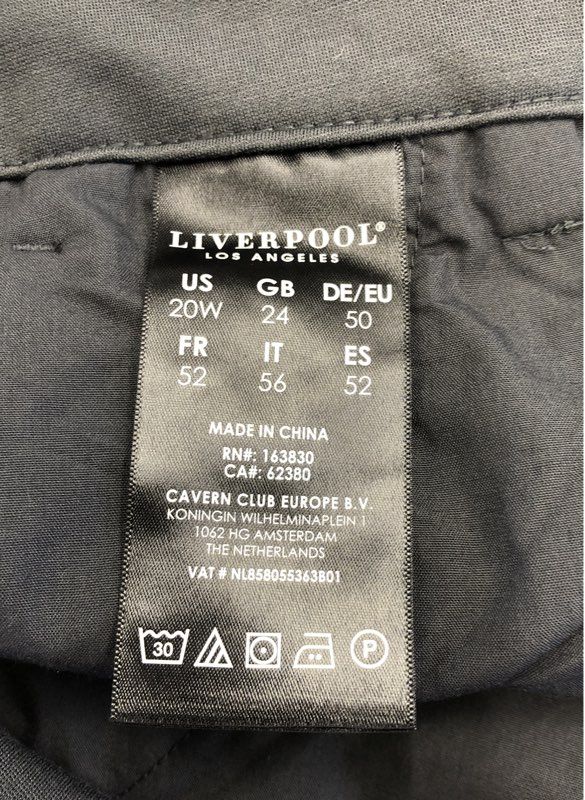 NWT Liver Pool Women's Dark Shadow Gray Trouser Pants - Size 20W