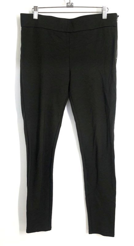 Ann Taylor Women's Black Side Zip Ponte Skinny Tapered Stretch Pants Sz 6