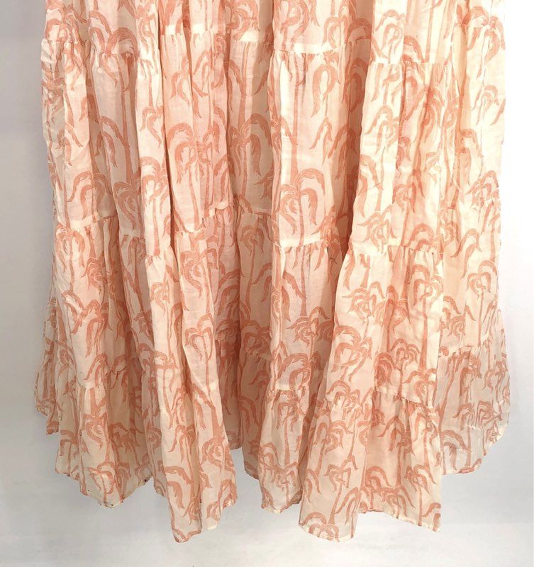 Scotch & Soda Women's Cream Orange Palm Tree Print Cutout Maxi Dress NWT Sz S