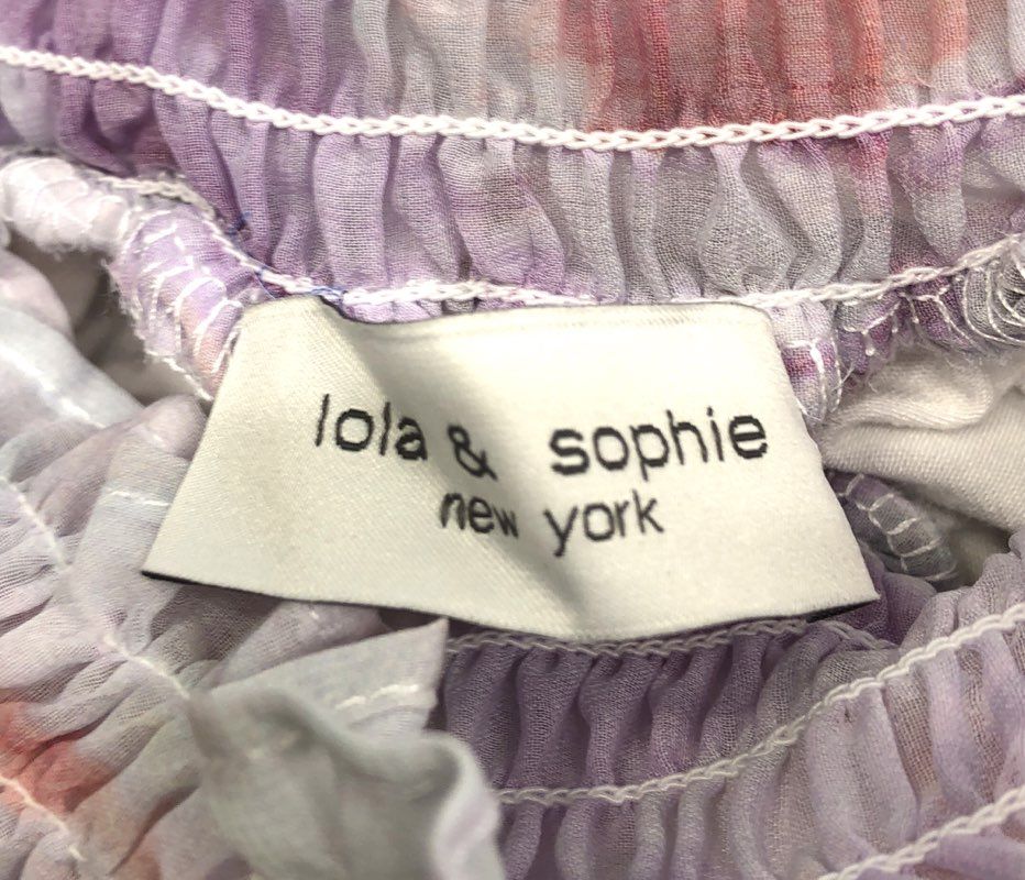 Lola & Sophie Women's Purple Abstract Floral Smocked Off Shoulder Dress NWT Sz L