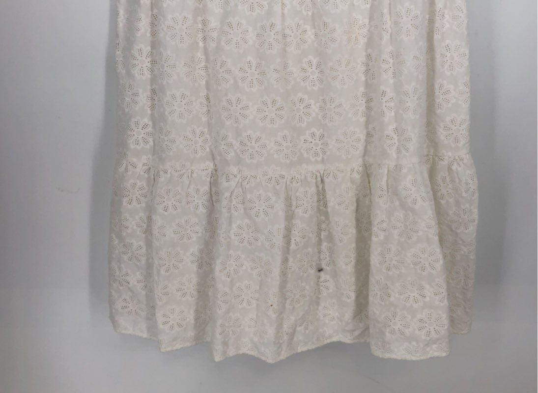 NWT Crown &amp; Ivy Women&#39;s White Eyelet Fit &amp; Flare Dress - Size Large