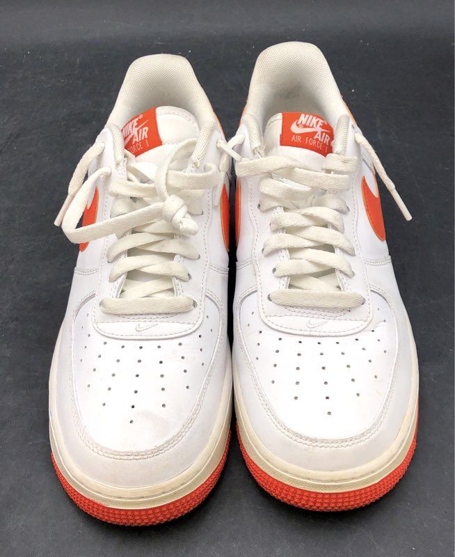 Nike Air Force 1 '07 White Magma Orange Low Top Sneakers Men's Size 9
