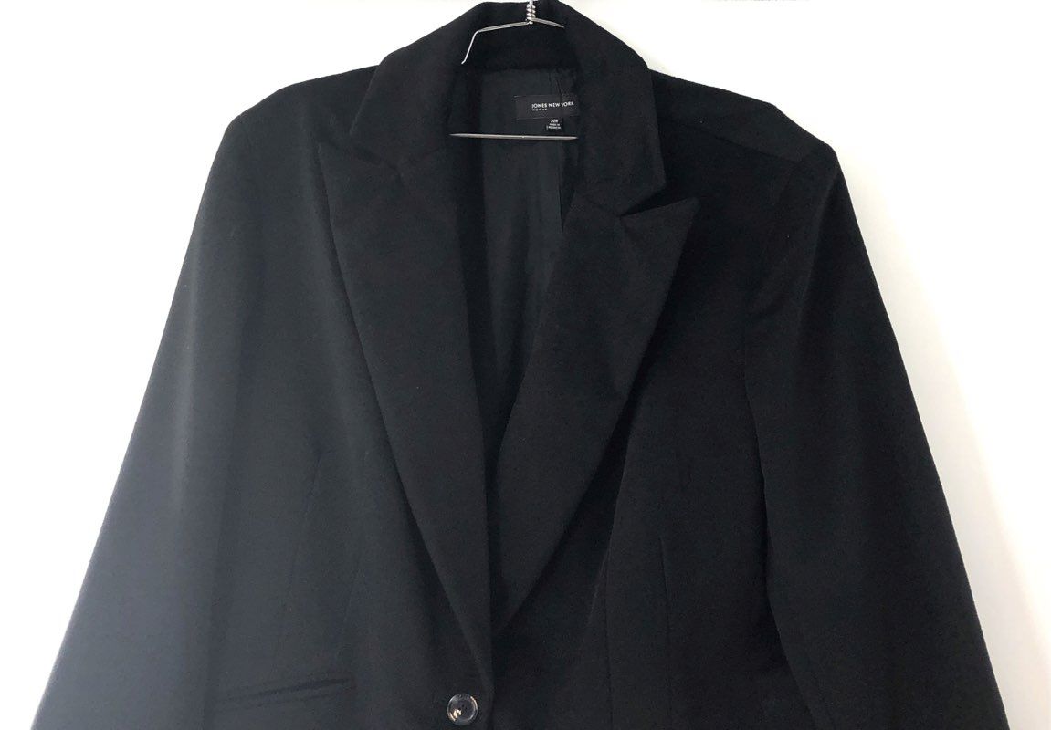 Jones New York Women's Plus Blazer Jacket Black Single Button NWT Size 20W