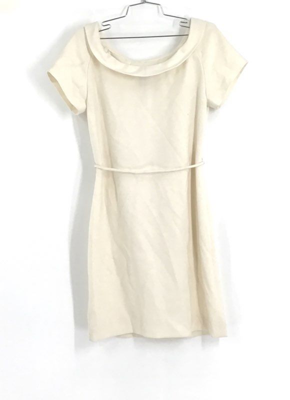 Tory Burch Women&#39;s Ivory Cowl Neck Short Sleeve Mini Dress - Size 6